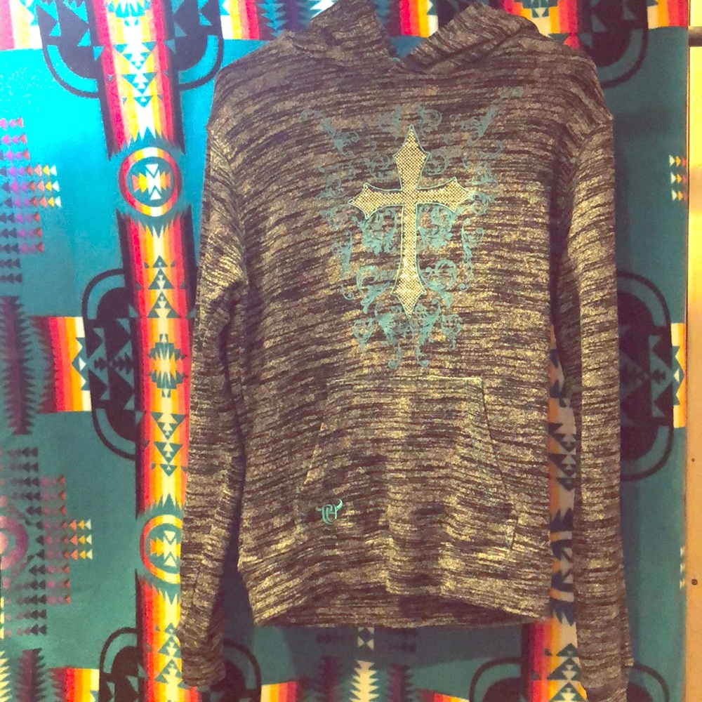 A graphic sweater